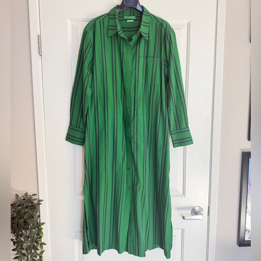 Clare V Green and Black Striped dress